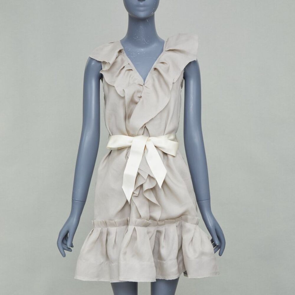 Lanvin 2008 Grey Silk Mini Dress